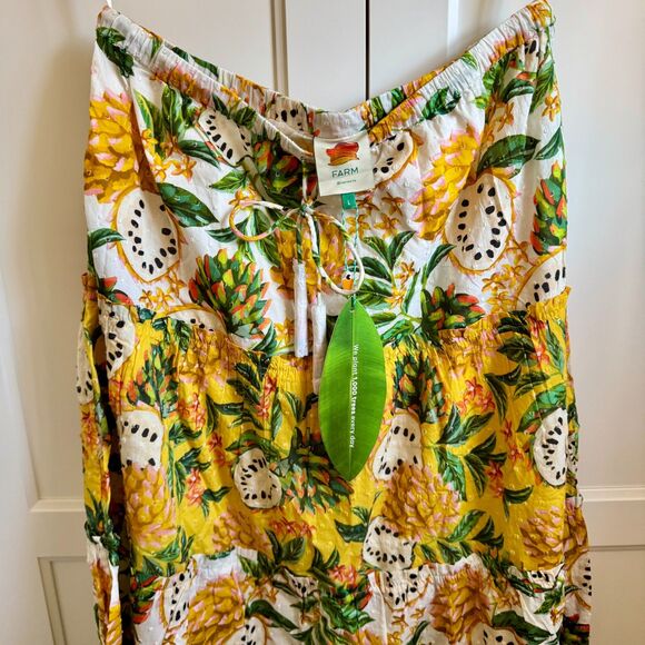 NWT Farm Rio 100% Cotton Mixed Biriba Maxi Skirt - Large - Picture 5 of 13